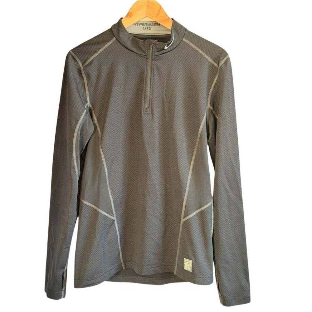 Nike Pullover Mens M Pro Combat Hyperwarm Lite Gray Dri-FIT EUC